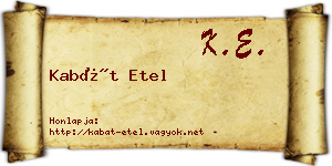 Kabát Etel névjegykártya